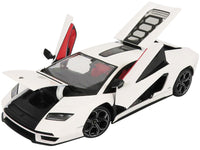 Lamborghini Countach LPI 800-4 White with Black Accents and Red Interior "Special Edition" 1/18 Diecast Model Car by Maisto-1