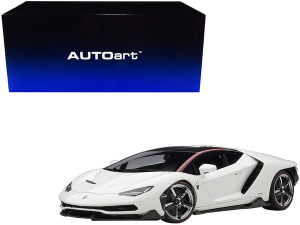 Lamborghini Centenario Bianci Isis / Solid White with Carbon Top 1/18 Model Car by Autoart-0