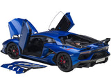 Lamborghini Aventador SVJ Blue Nethuns Metallic 1/18 Model Car by Autoart-1