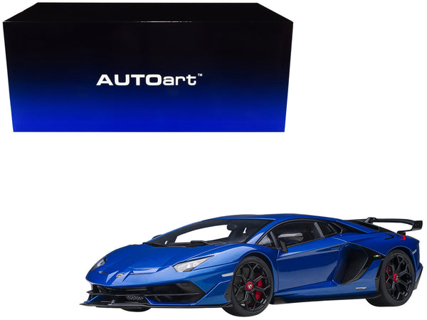 Lamborghini Aventador SVJ Blue Nethuns Metallic 1/18 Model Car by Autoart-0