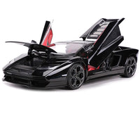 Lamborghini Countach LPI 800-4 Black with Red Interior "Special Edition" 1/18 Diecast Model Car by Maisto-1